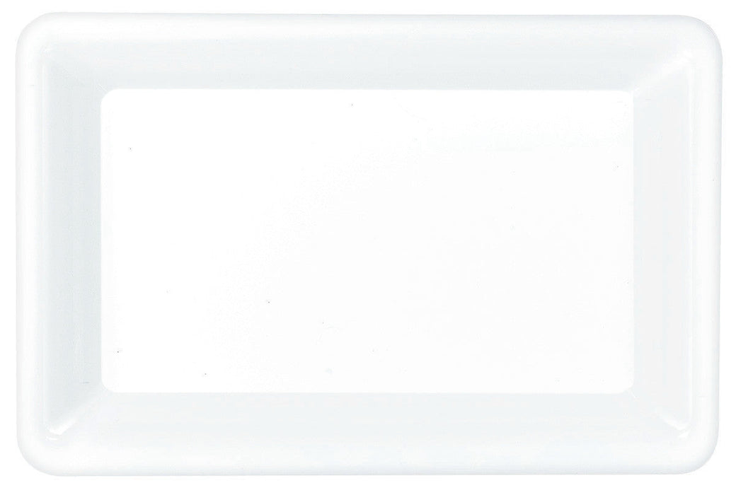 Tray Rectangle White Plastic 9.5x14.5" - 24x35cm