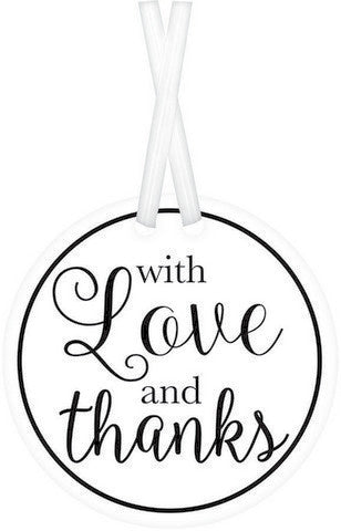 With Love & Thanks Printed Tags White