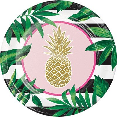 Dinner Plates Foil Design Pineapple Tropical