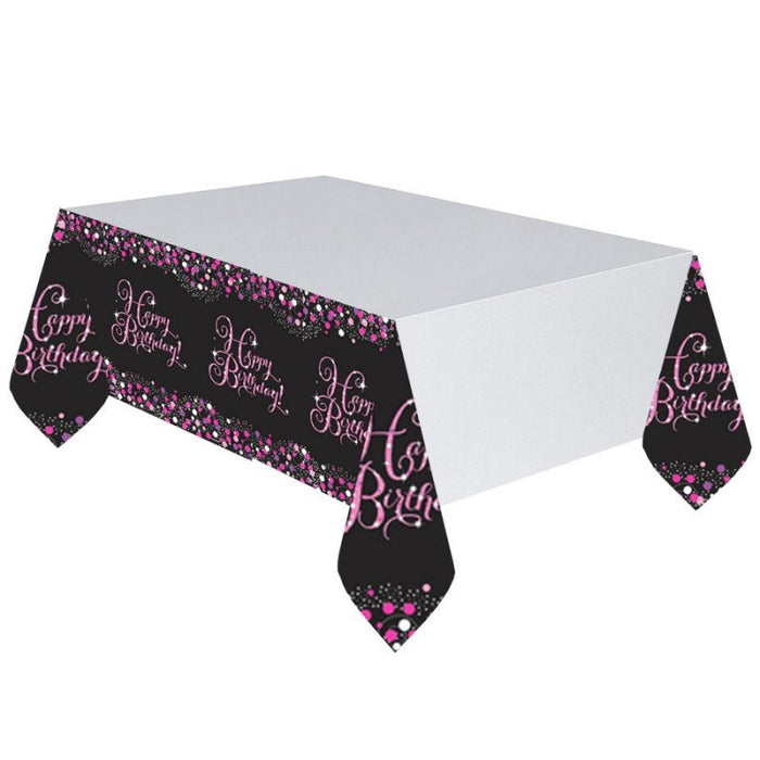 Pink Celebration Plastic Table Cover