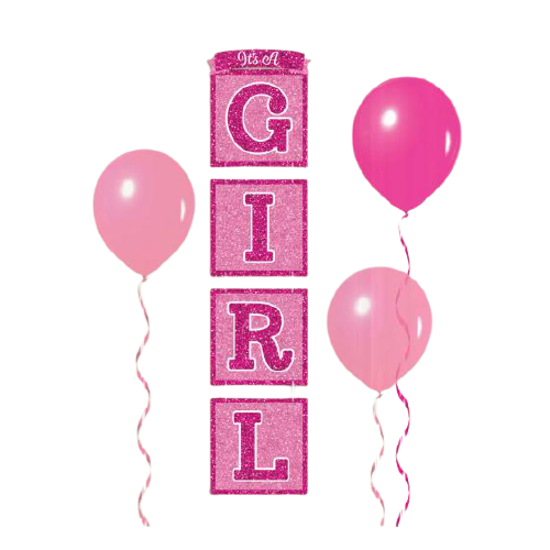 Baby Shower It's a Girl Pink Glittered Hanging Drop Decoration