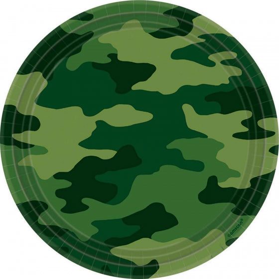 Camouflage Party Round Plates