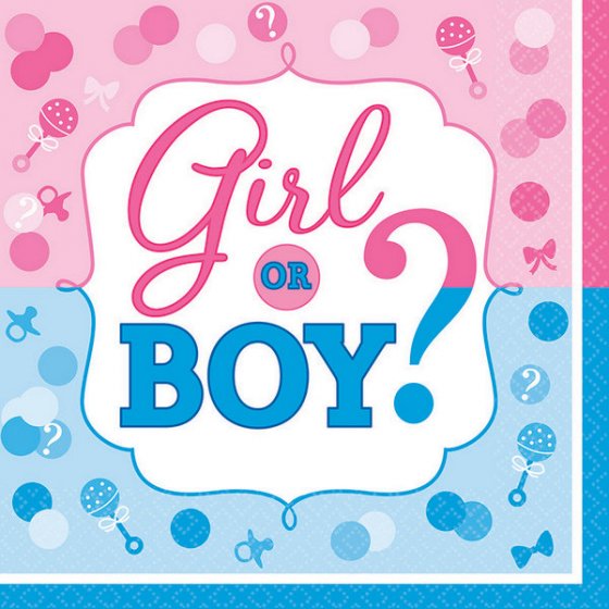 Gender Reveal Girl or Boy Lunch Napkin