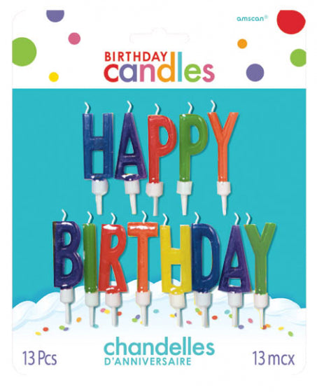 HAPPY BIRTHDAY LETTER CANDLES - MULTI