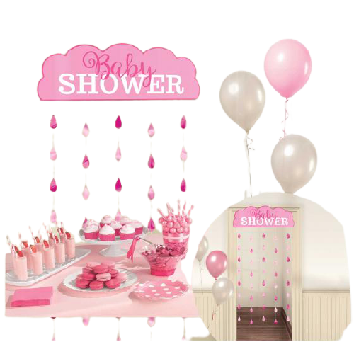 Baby Shower Pink Door Curtain