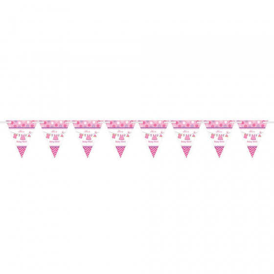 SHOWER WITH LOVE GIRL PENNANT BANNER