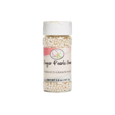 White Pearlized Grande Sugar Pearls - 113g