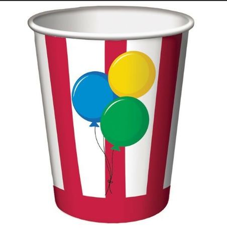 Circus Time Carnival Birthday Paper Cups