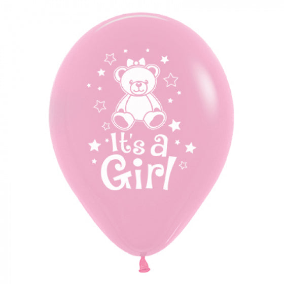 It's A Girl Bubblegum Pink Latex Balloons