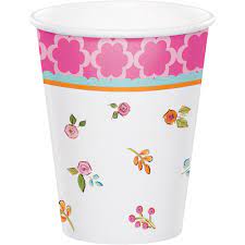 Tea Time Paper Cups 266ml Pack of 8