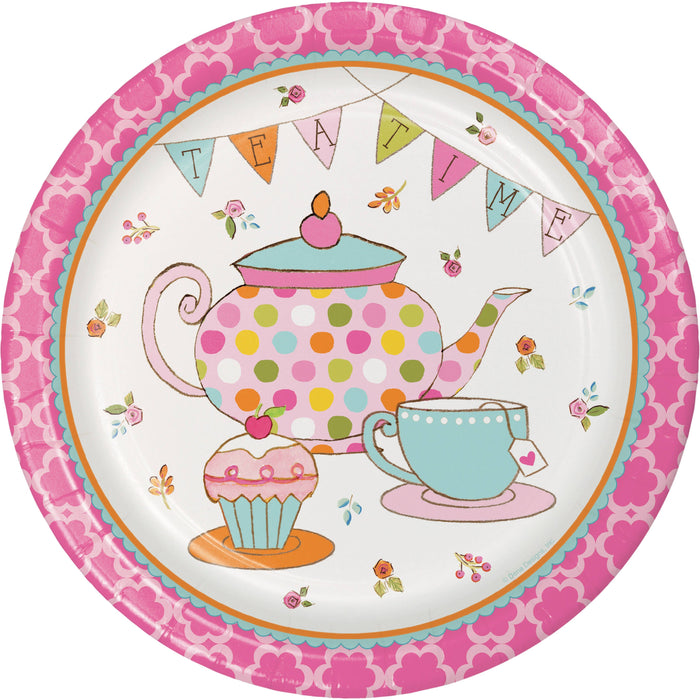 Tea Time Dinner Plates Round Pack of 8