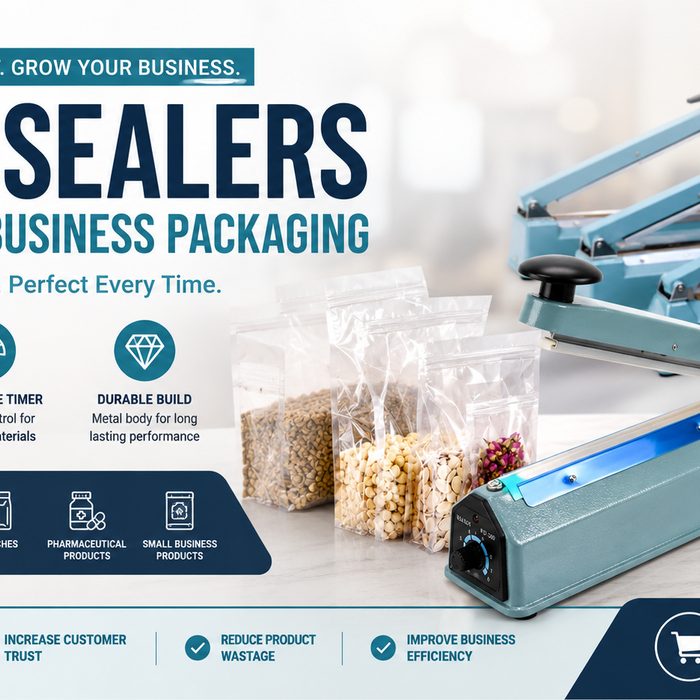 Professional heat sealer machine for small business packaging with secure pouch sealing design