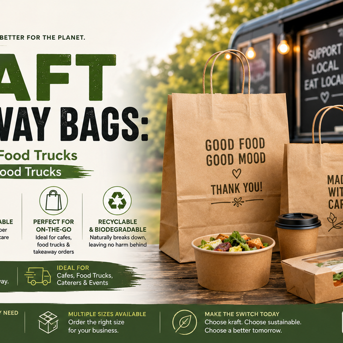 Kraft takeaway bags and food packaging for cafes and food trucks in Australia.