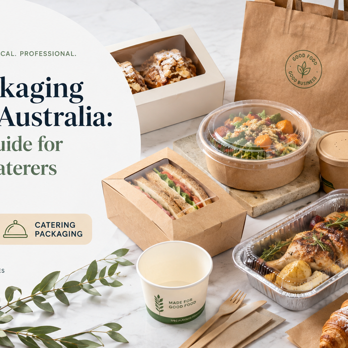 Food packaging supplies for Australian cafes, caterers and bakeries, including takeaway containers, bakery boxes, cups and paper bags.