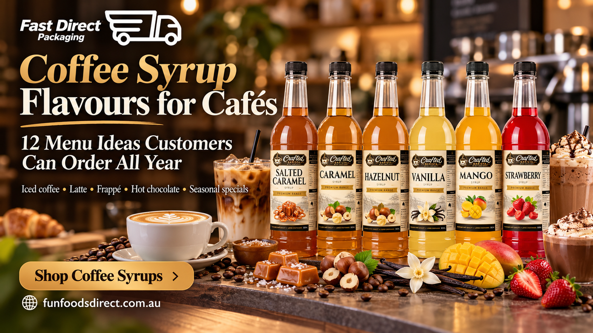 coffee syrups Australia, cafe coffee syrups, flavoured latte ideas, iced coffee flavours, coffee shop menu ideas