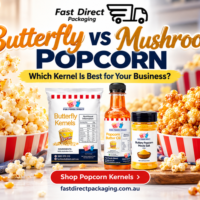 Butterfly vs mushroom popcorn kernels comparison for Australian businesses