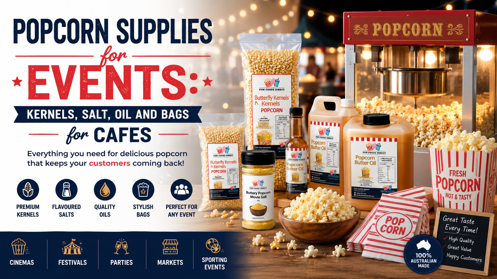Popcorn Supplies Australia: Everything Cafes Need for Events