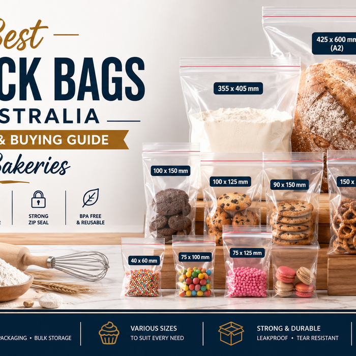 Best zip lock bags in Australia with multiple bag sizes for bakery packaging and food storage.