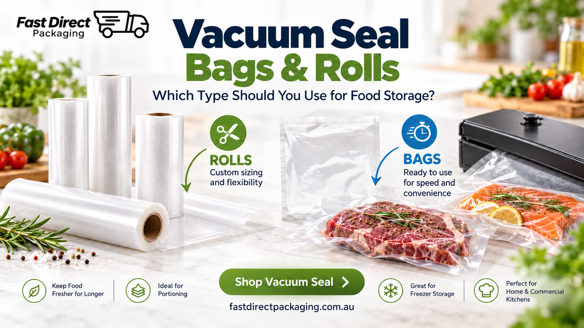 Vacuum seal bags and vacuum sealer rolls for food storage in Australia
