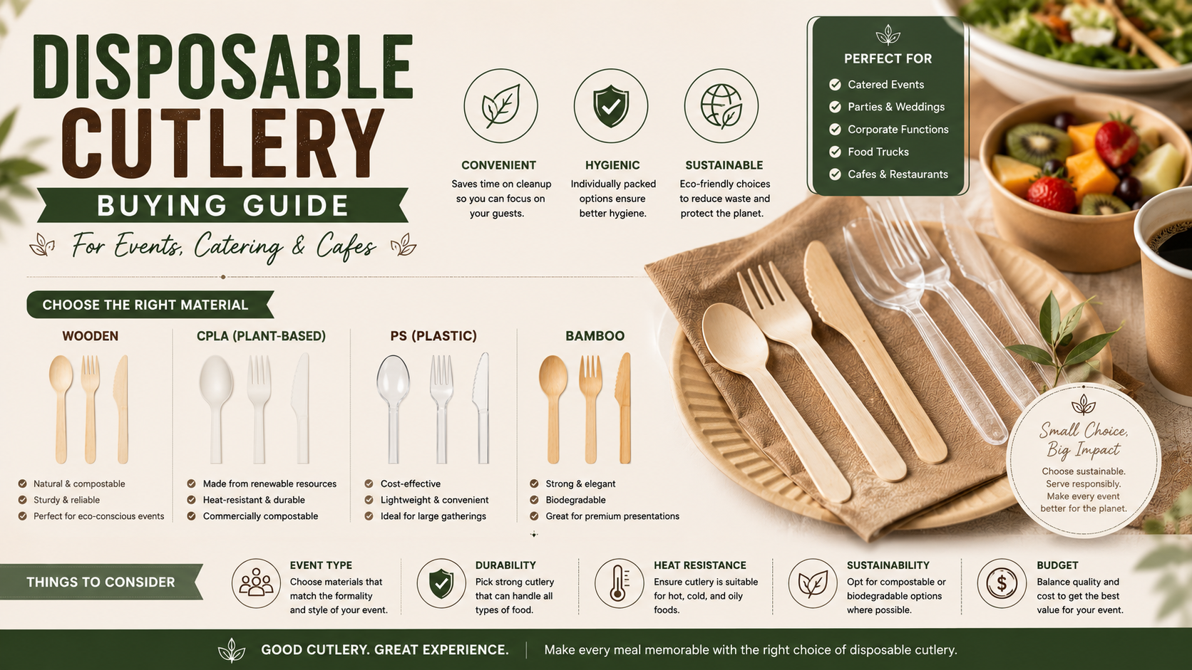 Disposable Cutlery Guide for Catering, Cafes, and Food Service