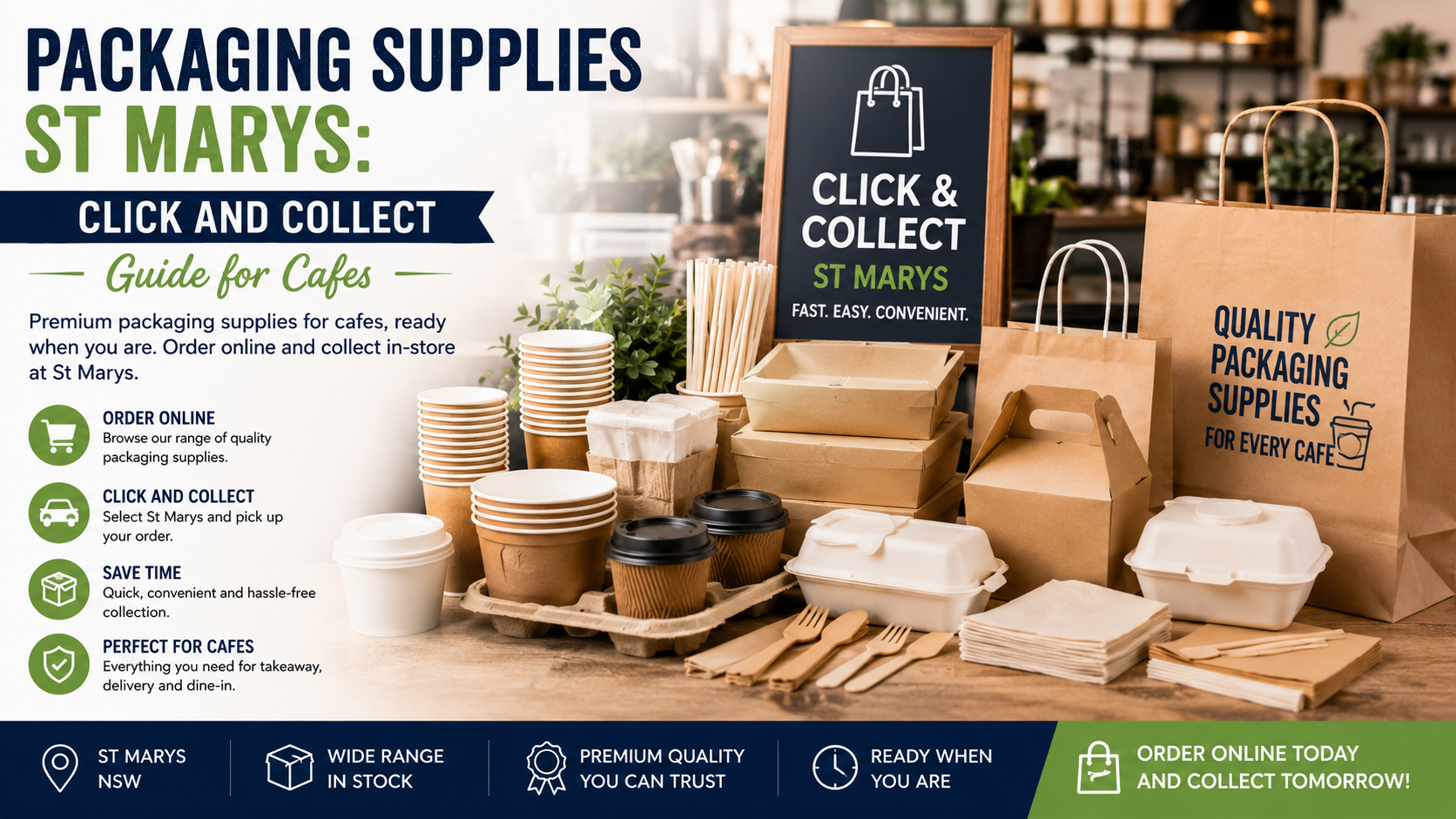 Packaging Supplies St Marys: Click and Collect Guide for Cafes