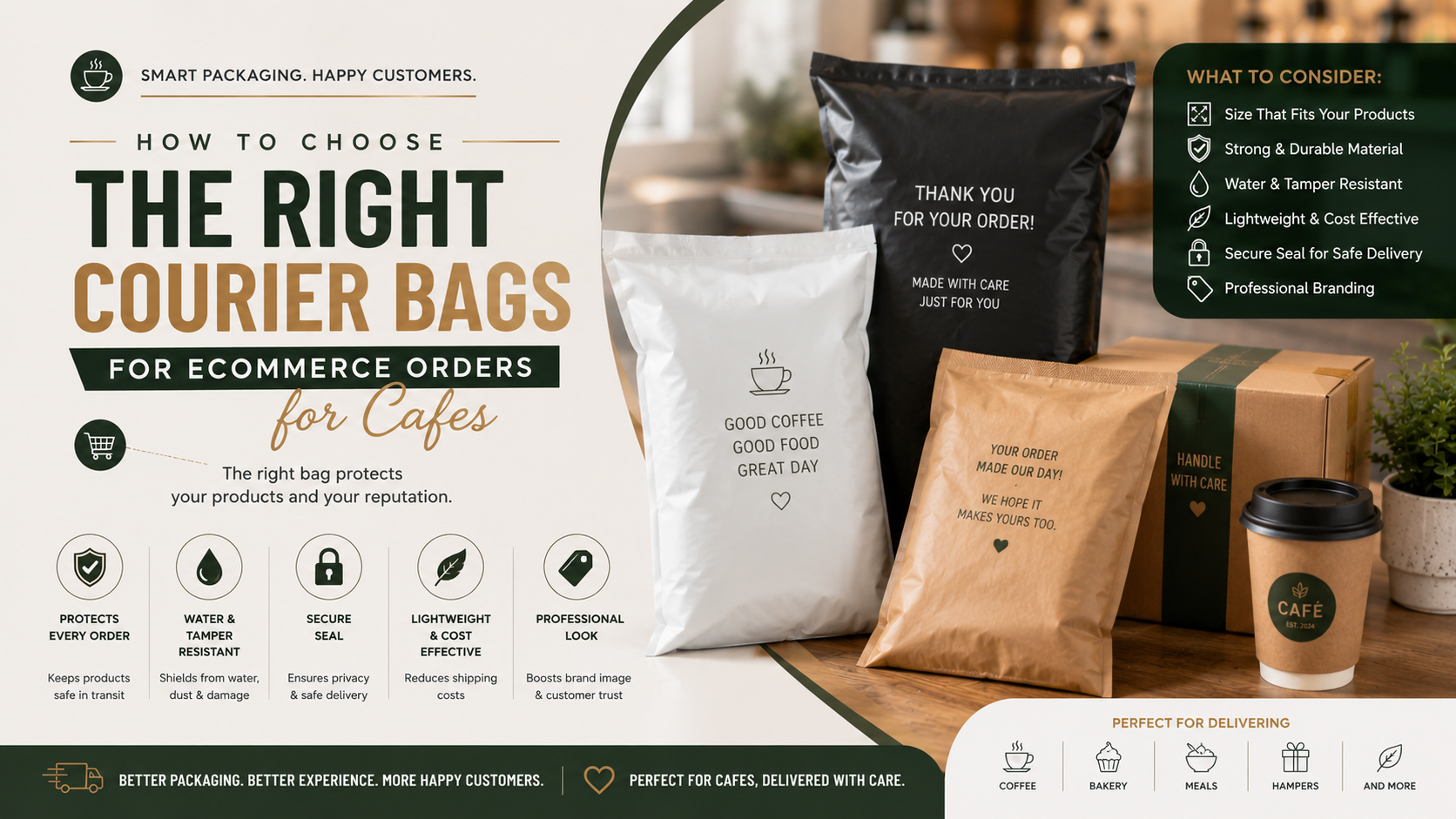 How to Choose the Right Courier Bags for Ecommerce Orders for Cafes