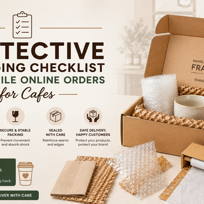 Learn how to safely ship fragile online orders for cafés with our protective packaging checklist. Discover best practices using bubble wrap, kraft paper, and cushioning materials to reduce transit damage.
