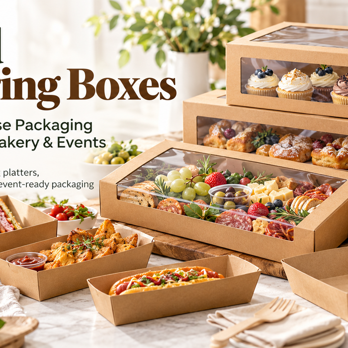 Food catering boxes for grazing platters, bakery products and events in Australia