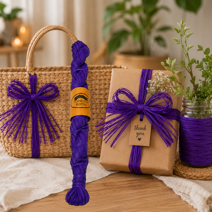 Purple Raffia Hank 250g