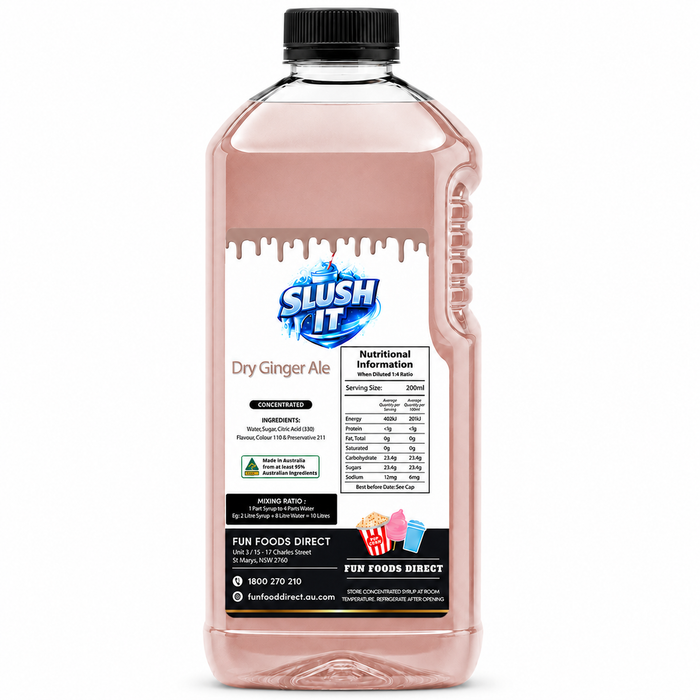 Dry Ginger Ale Slush / Slushie Mix Bottles