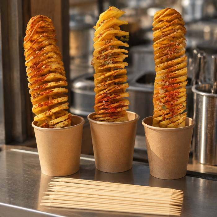 40cm Bamboo Tornado Potato Skewers – Heavy-Duty 5mm, Carton of 3,000