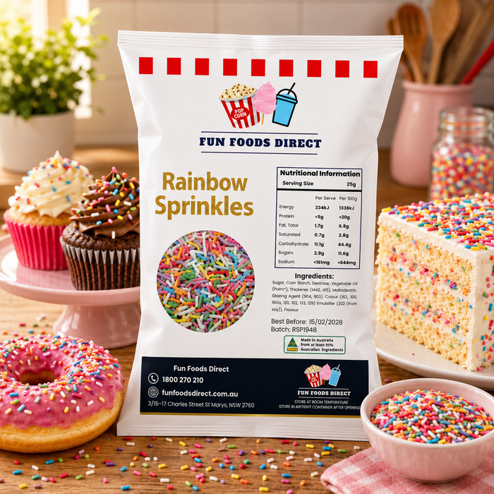 Rainbow Topping Jimmies Sprinkles 1KG
