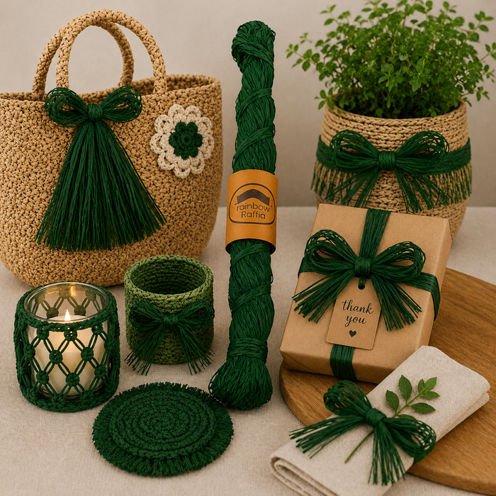 Dark green Raffia Hank 250g