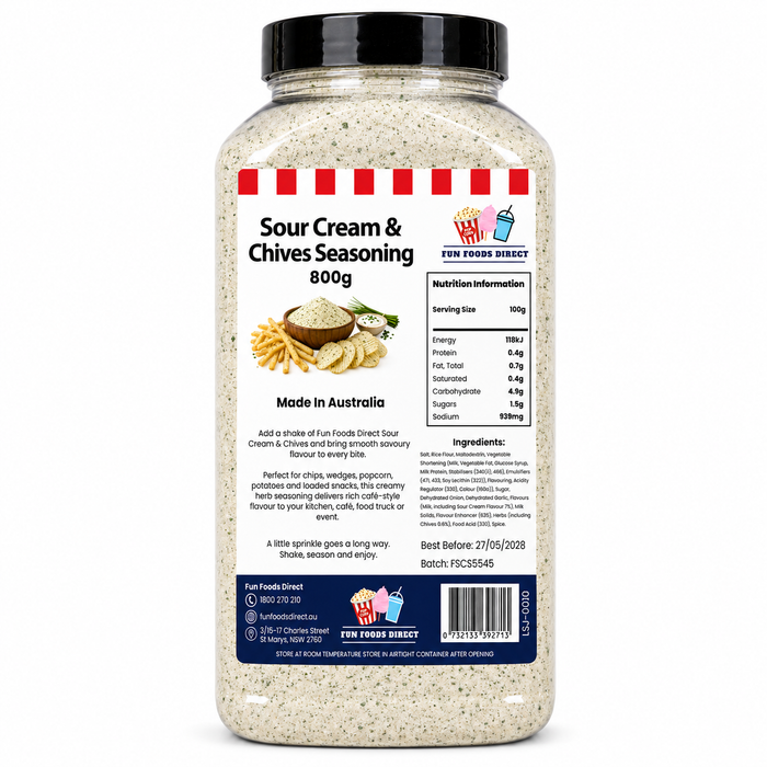 Sour Cream & Chives Seasoning | Creamy Herb Flavour Boost for Chips & Snacks