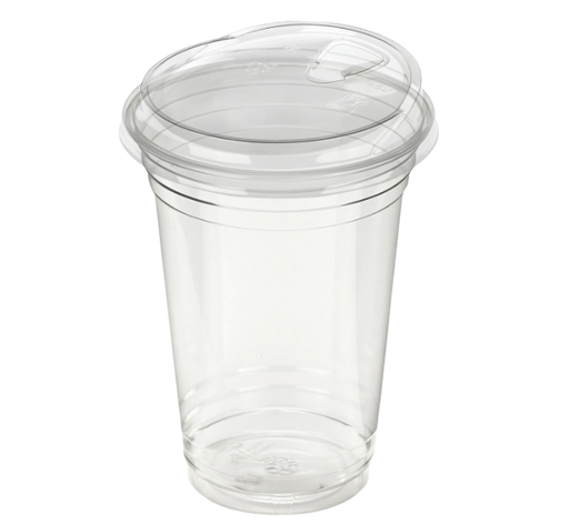 16oz rpet clear cups with dome lid, eco-friendly recycled PET cold drink cup, 98mm clear disposable beverage cup