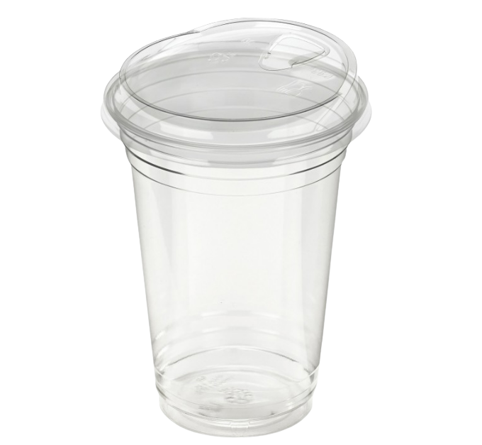 16oz rpet clear cups with dome lid, eco-friendly recycled PET cold drink cup, 98mm clear disposable beverage cup