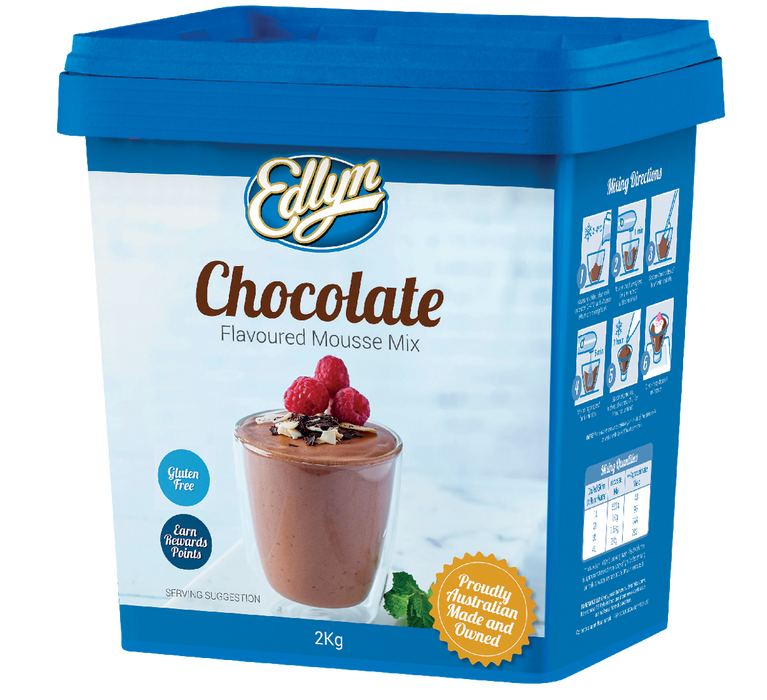 Edlyn Raspberry Topping chocolate mousse dessert mix - Edlyn Mousse Dessert Mix 2KG - Indulgent ...