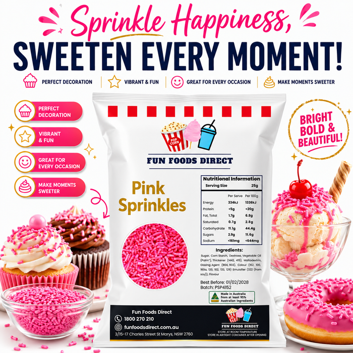 Pink Topping Jimmies Sprinkles 1KG