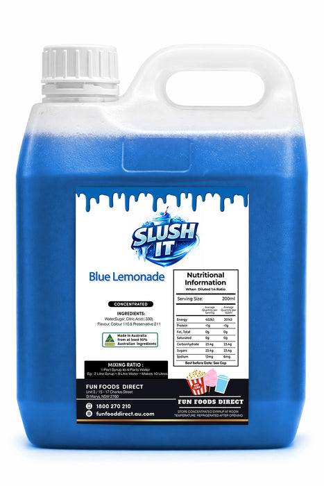 Blue Lemonade Slush / Slushie Mix Bottles