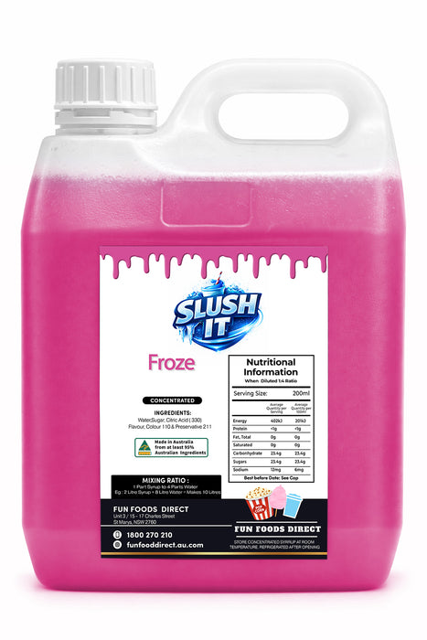 Froze Slush / Slushie Mix Bottles