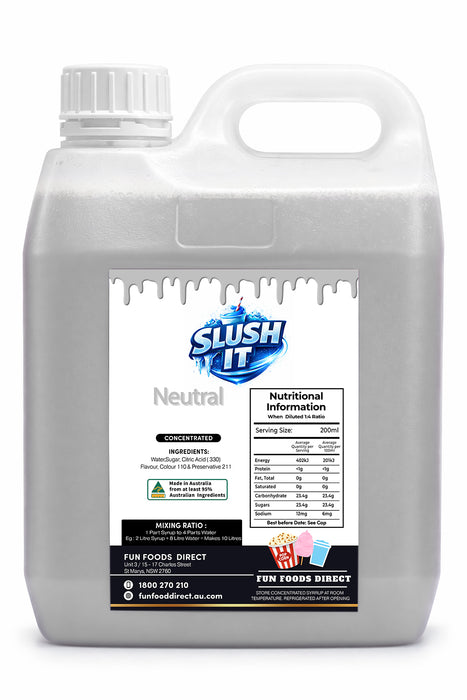 Neutral Slush / Slushie Mix Bottles