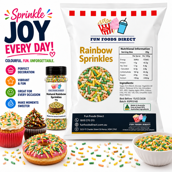 Natural Rainbow Topping Jimmies Sprinkles