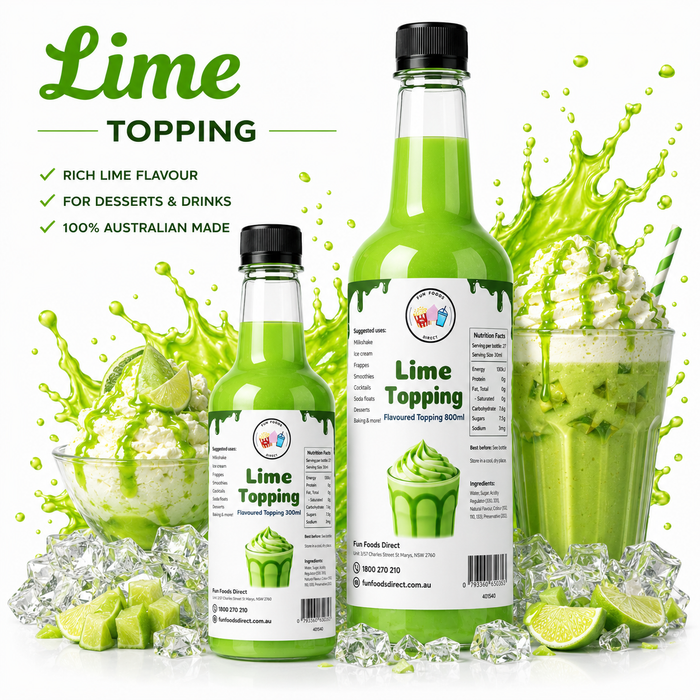 Lime Dessert Topping for Thickshakes, Sundaes & Drinks