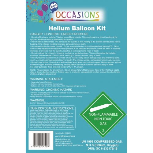 Helium Balloon 30 Kit inc 30 Balloons & Ribbon 3 kits