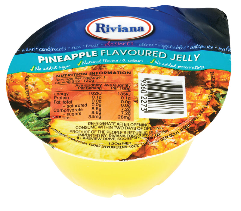 Riviana Jelly Cups Pineapple 48X120 grams