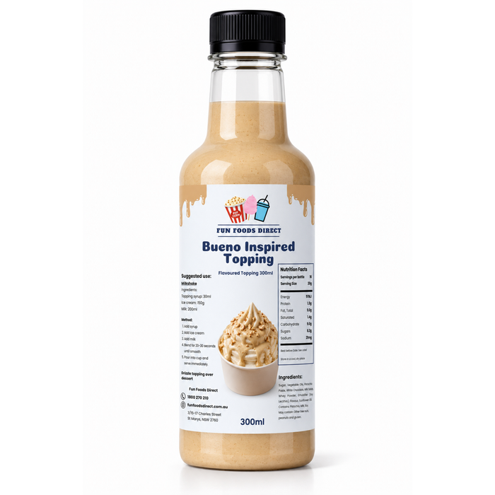Bueno Premium Inspired Milkshake Syrup & Dessert Topping for Thickshakes, Sundaes & Drinks