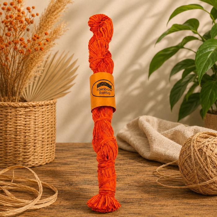 Orange Raffia Hank 250g