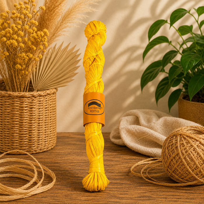 Yellow Raffia Hank 250g