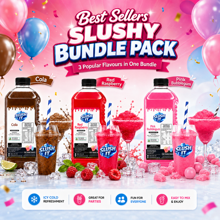 Best Sellers Slushy Bundle Pack, Pink Bubblegum, Red Raspberry, and Cola