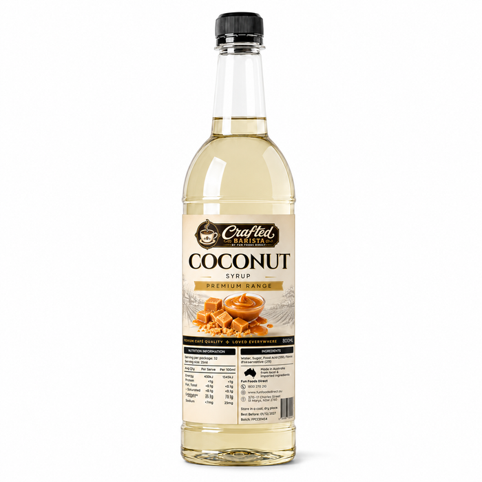 Coconut Syrup Premium Range 800mL | Creamy Café Syrup